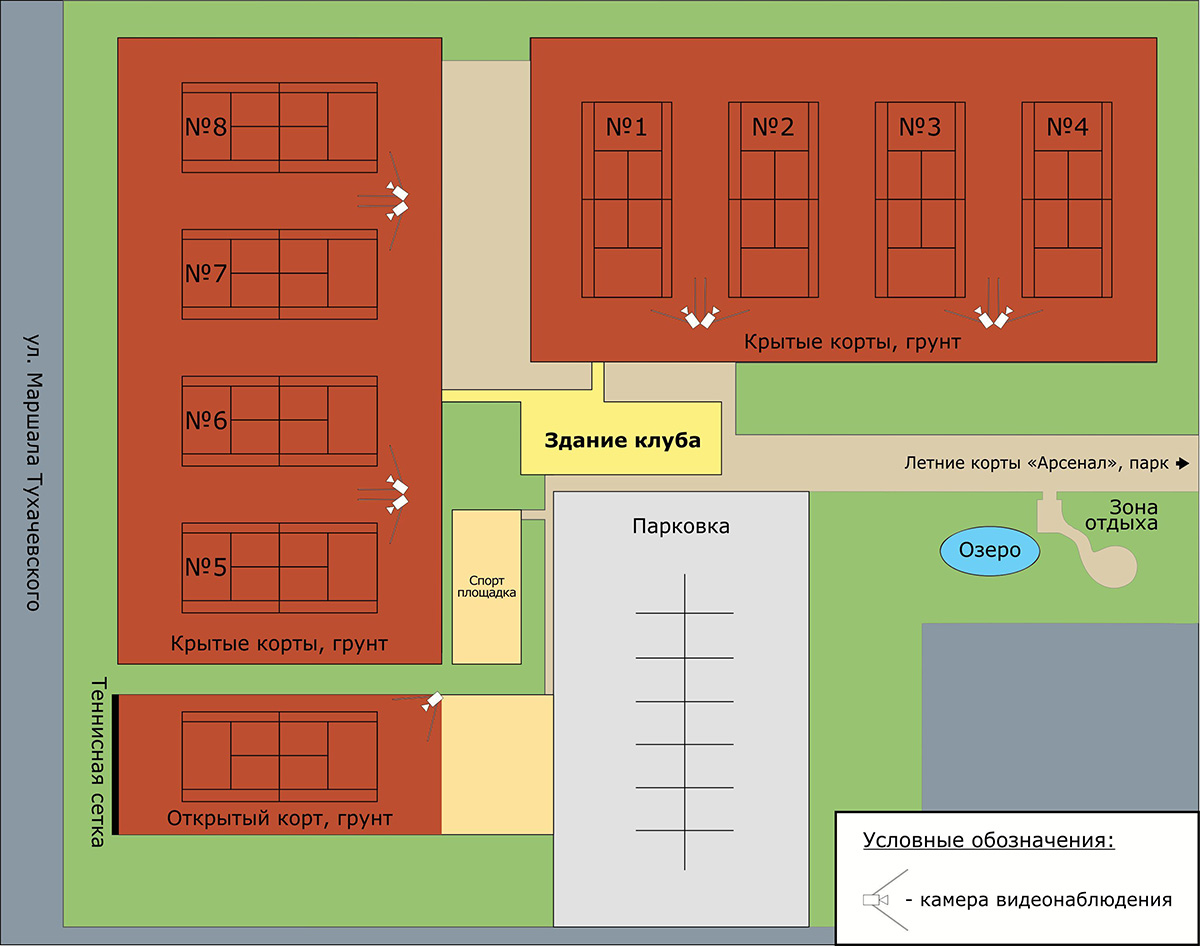 Теннисный корт план